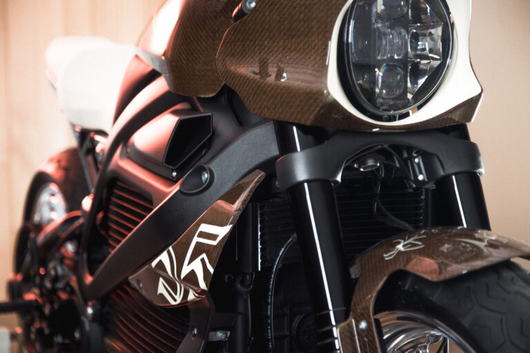 LiveWire ONE motorcycle with natural fibre bodywork